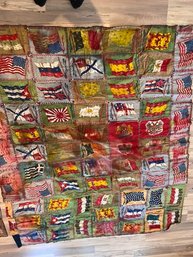 RARE Vintage  Flag Pieces For Quilt 1940-50's #6A Each Square Approx 3' X 8' 56A Minimum 64 X 72'