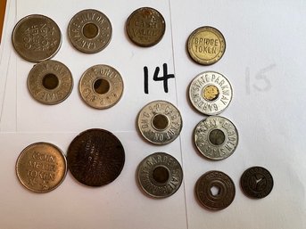 Mixed Lot Of Tokens, Bridge, Subway Etc