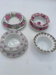 Group Of Small Bowls With Saucers German, Austrian, Bailey, Banks And Biddle