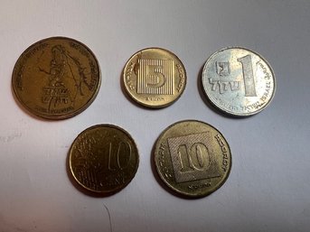 Group Of Israeli Coins Including One Silver 1974