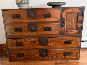 Antique Japanese Tansu Chest Late 1880's 2 Pieces 45' Length  X 16 Deep X 33' Height