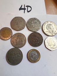 A Group Of Mexican Coins Various Years  One British!