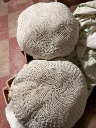 A Pair Of Crocheted Pilllow Colvers