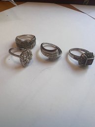 A Group Of Sterling Silver Cocktail Rings