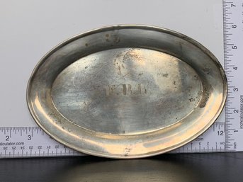 Oval Monogramed Platter Sterling  Marked 1261 On Back
