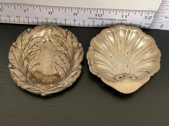 2 Sterling Silver Small Dishes 1 Marked Reed & Barton  W/leaves, 1 Clam Shell Pattern Sterling
