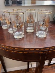 A Group Of 11 William H. Macy Gilt Ship Glasses