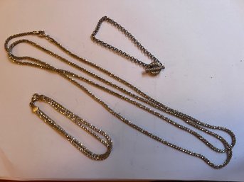 Made In Italy Silver Bracelet And 2 Necklaces