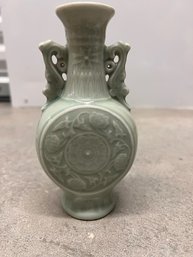 Perfect Jade Colored Small Asian Vase