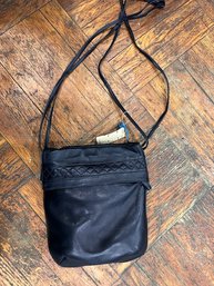 B Altman Black Leather Bag By Italian Designer, New With Tags