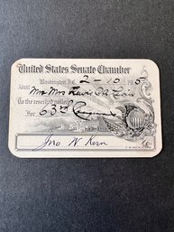 Senator John Kern Inauguration Ticket 19