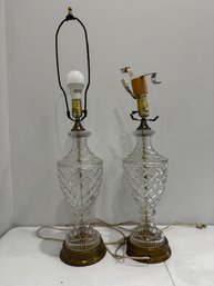 A Pair Of Crystal Table Lamps