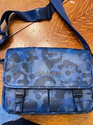 Blue Camouflage Coach Shoulder Bag