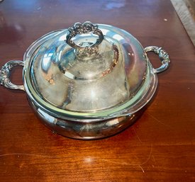 Silver Plate Chafing Dish With Inner Glass