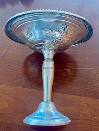 Sterling Silver Etched Candy Dish By Frank M Whiting  As Is