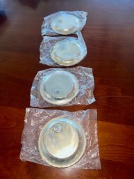 MCM Group Of 4 Coasters Made In Sweden Silver Plate Never Used!