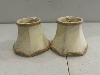 A Pair Of Silk Custom Made Small Lamp Shades ( Individual Bulb)
