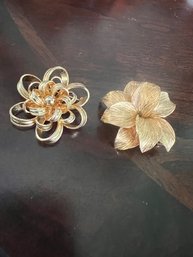 A Pair Of Gold Tomne Brooches, One Made In Germany
