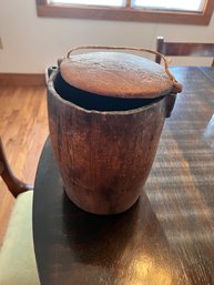 Antique Hand Turned Wood Churn