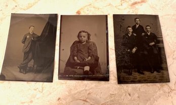 3 Antique Tintype Photographs