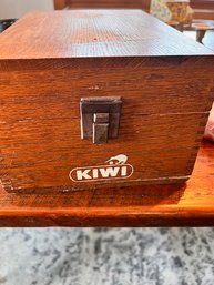 Kiwi Wooden Shoe Shine Box With All Contents