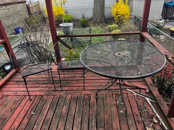 Wrought Iron Patio Table And 2 Chairs