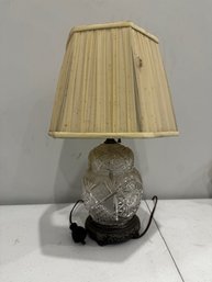 Heavy Leaded Crystal Table Lamp  Great With A New Shade!