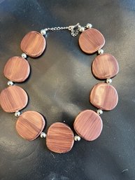 A Retro Wood Look Necklace