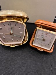 A Group Of 2 MCM Travel Alarm Clocks  Made In Germany Linden And Florn