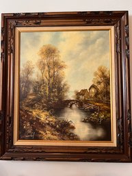 Period Landscape Framed 1970's Paining Signed Lenhoff  Approx 24 X 30