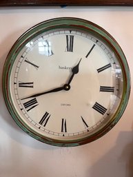 Large Faux Finished Baskerville Wall Clock Approx 14' D Made In England