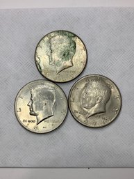 3 Kennedy Half Dollars 1969 & '71    #35