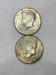 2 Kennedy Half Dollars 1968    #37