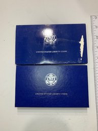 2 Sets Of United States Liberty Coins 1886-1986 With Paperwork