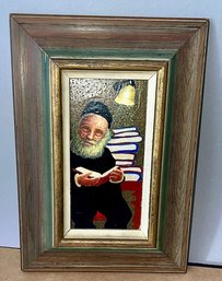 An Egg Tempera Painting Rabbi Scholar By Meyer Lieberman