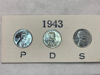 1943 Steel Pennies P, D, S   #51