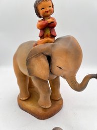 Arni Made In Italy High Riding Signed Wood Carved Elephant Juan Ferrandiz