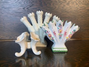 Group Of Three Flower/Posy Holders Wedgewood, Portugal