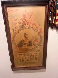 Exceptional Antique Coca Cola Calendar 1899 Framed