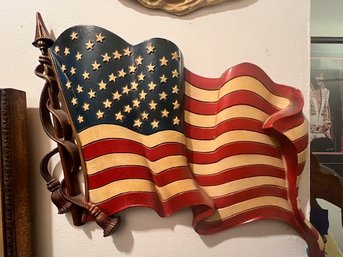 American Flag By Sexton Molded Cast Metal 1972