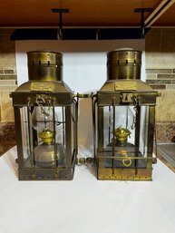 A Pair Of Vintage Cargo Lights No. 3954 From Great Britain 1939