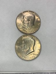 2 Kennedy Bicentennial  Half Dollars   #105