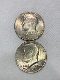 2 Kennedy Bicentennial  Half Dollars   #106