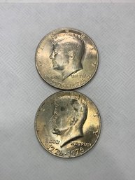 2 Kennedy Bicentennial  Half Dollars   #107