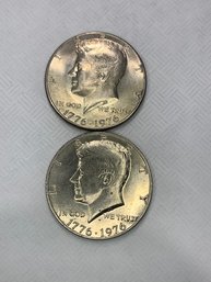 2 Kennedy Bicentennial  Half Dollars   #108