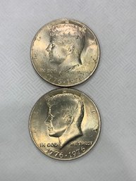 2 Kennedy Bicentennial  Half Dollars   #109