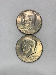 2 Kennedy Bicentennial  Half Dollars   #111