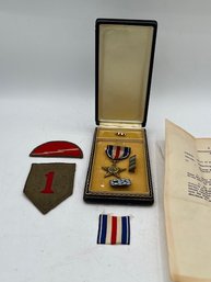 A Collection ~ Silver Star Medal For Soldier KIA  Citation, Medal Ribbons, Letters From Platoon Mates 1943