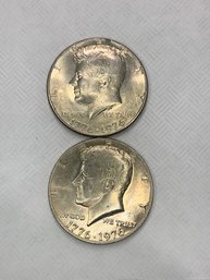 2 Kennedy Bicentennial  Half Dollars   #114