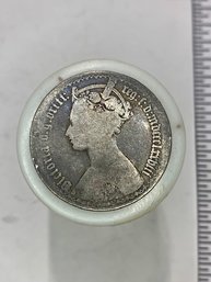 Antique Silver British Queen Victoria One Florin Tenth Of A Pound Coin